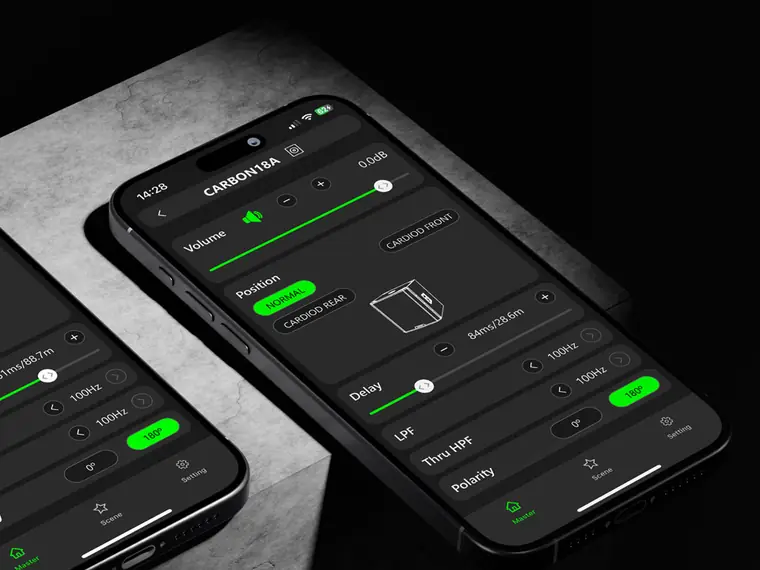 “Mode” screen of the CARBONcontrol app