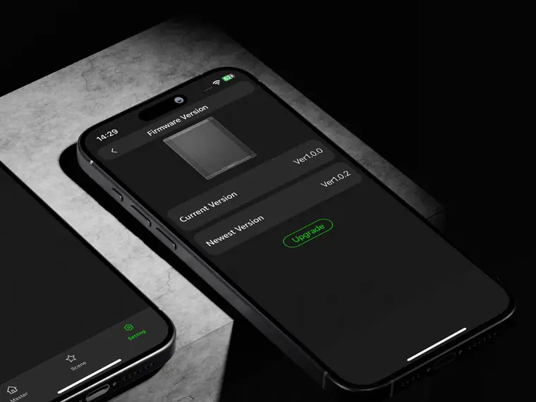 “Firmware Version” screen of the CARBONcontrol app